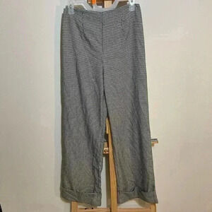 Forever21 high waist wide leg houndstooth pattern back zip pants size medium